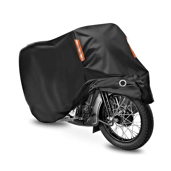 バイクカバー 中型 厚手 防水 高級オックス300D使用 バイク用 車体カバー 原付 丈夫 盗難対策 (L-220*95*110cm, ブラック)