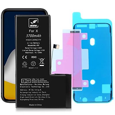 cDraFixit For iPhone X バッテリー 修理 交換用 大容量 3700mAh PSE認証済み バッテリー シール付き 日本語の説明書を含む (iPhone X ..