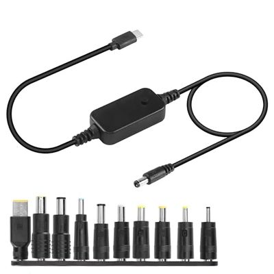 CERRXIAN USB C - DC PDアダプタケーブル（10コネクター・チップ付き）Type-C to DC電源ケーブル 出力..