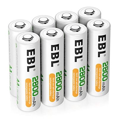 EBL 単3電池 充電式 8個 パック ケース付き 2800mAh ニッケル水素充電 単三電池 充電池 単3 単3充電池 単三充電池