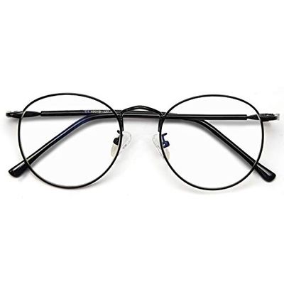 [DOLLGER] ブルーライトカットメガネ PCメガネ 18g超軽量 メガネ UVカット 伊達メガネ 度なし 丸 クリアレンズ ブラック