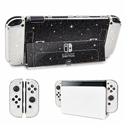 商品情報商品の説明AA主な仕様 【実用設計?ファッション】超薄分離式デザインでSwitch Oledにフィット合っていて、安定性が抜群です。着脱が非常に簡単で、取り付けと取り外しを繰り返しても本体にキズ付きにくいです。キラキラなデザインでファッション感が揃えます。br【高品質TPU製?全面保護】防震、耐衝撃、高品質のTPU原素材を採用して、高いところから落ちても、落下などの衝撃を最大程度に吸収して、大切なSwitch Oled本体とJoy-Conをしっかりと保護できます。また、防塵、防水、キズ防止などの機能に優れています。スイッチに全面的な保護を提供しております。br【耐磨性?耐汗性】耐磨性と耐汗性が抜群で、長時間に使用してもスイッチカバーは発汗や発熱はありません。それに、滑らかな表面は油汚れを簡単に除去できます。カバー表面に指紋防止塗装もあり、拭き取るだけで汚れも落とせます。いつも新鮮で軽便な美点を維持して、綺麗な見た目のままで繰り返使えます。br【精密切削?快適な操作】人間工学に基づく設計は手のスリップによる落下を防ぐことができます。精密なカットアウトで、装着後本体と完璧フィットて、ゲームのボタンに邪魔しません。ケース装着したまま、ゲームカード交換やJoy-Conを着脱も可能で、イヤホンや充電コネクターの接続、スタンドなどの機能が自由に使えます。br【アフターサービス】：弊社は商品が出荷前にちゃんと検品を行っておりますから、ご安心に購入ください。商品到着後、不具合（破損・キズ・汚れ等）がございました場合、弊社にお気軽にご連絡くださいますようお願いいたします。弊店は顧客満足を追求し、より良い品質でお客様のニーズにお答えするために常に最善を尽くします。