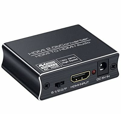 ELEVIEW HDMI2.0b 音声分離器 4K(60Hz) 1080(120Hz) HDR対応 HDCP2.2 オーディオ出力:光デジタル・3.5mmステレオ｜PS5/PS4slim/Nintendo Switch/Fire TV等に対応 アダプター オプティカル SPDIF オーディオ分離器 USB給電タイプ EHD-822N