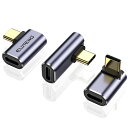 ELUTENG USB4.0 変換アダプター L字 40Gbps 8K@60Hz映像出力対応 usb typec l字 変換アダプタ 音声転送 高速転送 Thunderbolt 3 Mac Book Pro Nintendo Switch OPPO Huawei Moto Xiaomi Android等々type C対応 アルミ 3個入り 90 Degree USB4.0 Adapter