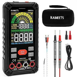 KAIWEETS テスター 充電式 10000カウント 大画面 スマートマルチメータ デジタル 直流/交流電圧 抵抗 導通 電流 静電容量 ダイオード デューティ比 温度測定 KM601s