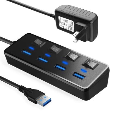 USB3.0nu dt JESWO USB nu 4|[g USB 3.0 nu Ztp[/oXp[ 5Gbpsf[^` USB Hub USB3.0 g ƗXCb`t 5V/2A ACA_v^t AndroidAWindowsAMacBook Air/ProAMacASurface ProVXeƃm[gPCΉ