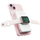 iWALK MAG-Xモバイルバッテリー マグネット式ワイヤレス充電 Apple Watch充電器10000mAh PD急速充電 Apple Watchとiphone同時充電 アップルウォッチ充電器 コンパクト PSE技術基準適合 iPhone 14/13/12シリーズ/Apple Watch Ultra/8/7/6/5/4充電対応 ホワイト