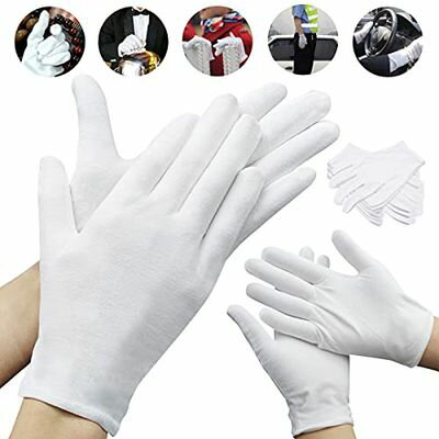 [HUOFU] 薄の綿手袋 白手袋 コットン手袋 手荒れ 布 作業 検品 掃除 品質管理用 滑り止め 24枚入 L 24*16*8CM