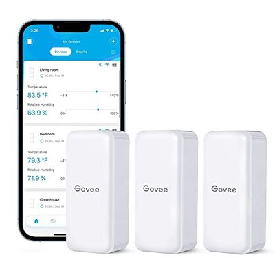 Govee Bluetooth 温湿度計 温度計 湿度計 デジタル ワイヤレス 高精度 乾燥対策 アラーム 異常通知 インテリア コンパクト センサー3つ つ インフルエンザ対策 温湿度管理 温室 地下室 爬虫類 室内用
