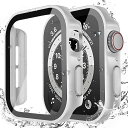 LISAMER 対応 Apple Watch ケース Series 9/8/SE/7/6/5/4 44mm アップルウォッチ用 ケース 防水 一体型 新デザイン 3D直角エッジ 超薄型 PC ガラス素材 高透過率 対応 Apple Watch カバー 全面保護 装着簡単 高耐久 耐衝撃 シルバー