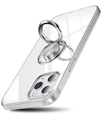 OURJOY iPhone12 Pro ケース リング付き iPhone 12 対応 6.1インチ スマホケース アイフォン 12pro ケース クリア TPU ストラップホール付き 車載ホルダー 一体型 耐衝撃 iPhone12カバー ? クリア