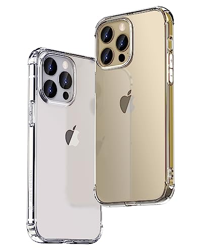 ONES HD超透明 iPhone14Pro 音楽 ケース 【 音響強化 ? 360°エアバッグ 】● 米軍MIL規格 超耐衝撃 『 画面保護 ? レンズ保護 』〔 Qi充電 ? 薄型 超軽量 〕 ストラップホール 滑り止め 衝撃吸収 高弾性 シリコン クリア カバー