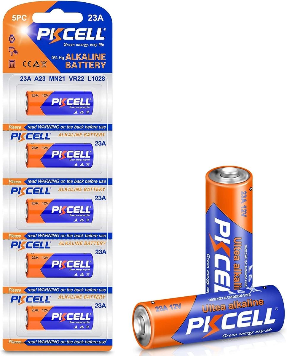PKCELL 12Vアルカリ電池 23A 23AE/LRV08/A23/V23GA/MN21互換 5本入 1