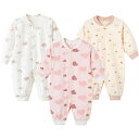 [miniGray] 長袖カバーオール ベビー服 3枚セット 綿100% 新生児服 前開きタイプ かわいい 新生児 女の子 赤ちゃん服 ロンパース 出産祝い プレゼント かば図案 0-12ヶ月 59-80cm きわた?心?3枚セット, 0-3月(59cm)