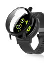 Maxku Garmin(ガーミン)vivoactive 5 ケース GARMIN vivoactive 5保護カバー ガラスフィルム 一体型 防水 防塵 PC素材 薄型 軽量 透明 飛散防止 高感度 高透過率 衝撃吸収 ガーミンvivoactive 5用 カバー(ブラック）