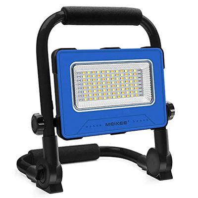 MEIKEE LED 作業灯 投光器 ランタン 100w相当 3000LM 充電式 懐中電灯 アウトドア キャンプ 登山 夜釣り 防災 停電 緊急 地震対策 停電対応 夜間工事 車の修理 非常用 PSE認証済み 4色切替 電球色 昼白色 自然光 赤、青点滅モード 磁気設計 日本語取扱説明書付き 青い 適