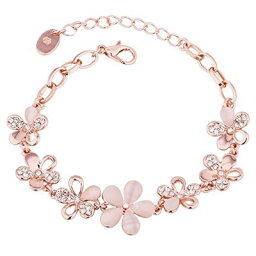 [Merdia] サクラブレスレットレディース フラワー 桜の花 ピンク腕輪 バングル 花びら ギフト 長さ調整可