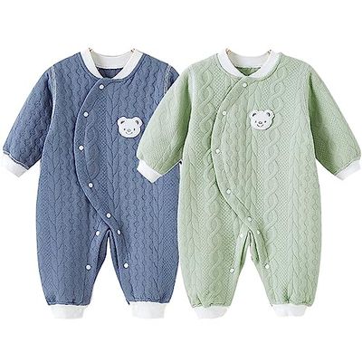 [miniGray] 長袖カバーオール ベビー服 2枚セット 綿 新生児服 前開きタイプ かわいい 新生児 女の子 赤ちゃん服 ロンパース 出産祝い プレゼント カブス図案 0-12ヶ月 59-80cm カブス?2枚セット, 0-3月(59cm)