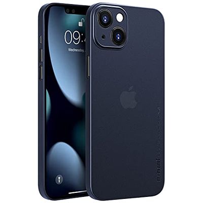 「0.3mm極薄」iPhone 13 Mini対応ケース memumiマット質感 オリジナル設計 指紋防止 傷付き防止 ワイアレス充電対応 5.4インチ人気ケース?カバー(Trans-Blue)