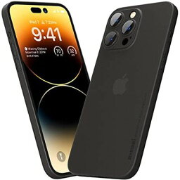 「0.3mm極薄」iPhone 14 Pro対応ケース memumiマット質感 オリジナル設計 指紋防止 傷付き防止 6.1インチ 人気ケース?カバー(Trans-Black)