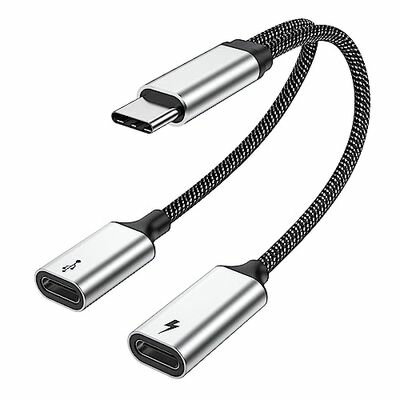 MOGOOD USB CスプリッタUSB CからUSB CマザーアダプタUSB Yスプリッタケーブル（ディスプレイには適さない）USB Cオスから2 USB-CバスバーまでのデュアルUSB CポートハブUSB C充電スプリッタアダプタはMac Xbox One ノートパソコンに適している