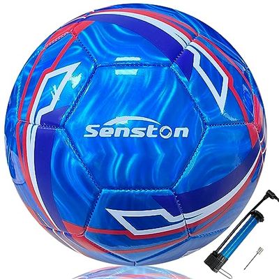 Senston サッカーボール 5号球 き-トレーニング試合サッカー大人と青少年サッカーポンプ付