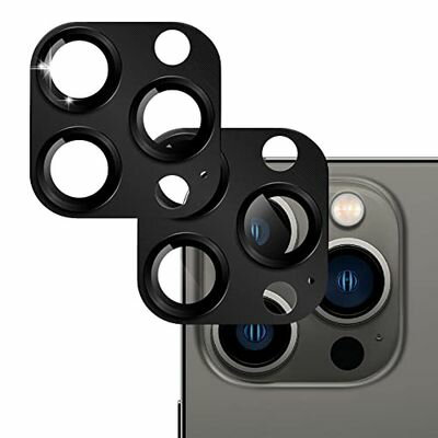Seninhi カメラレンズカバー iPhone 15 Pro/Pro Max カメラフィルム アルミ合金 アイフォン15 プロ プロ マックス カメラ保護カバー キズ防止 指紋防止 耐衝撃 ブラック