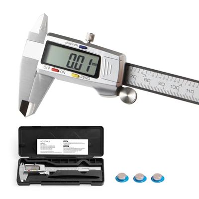 SCITOOLS ノギス ステンレス製 150mmデジタルノギス 半金属製本尺 0.01mm高精度 収納ケース付き 内径 外径 深さ 段差測定対応 LCDディスプレー 使いやすい 日本語取扱説明書付