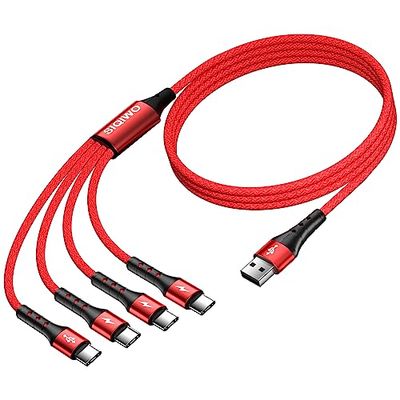 【2本セット/1.2M】SIQIWO USBタイプCケーブルナイロン編み4 USB CポートのマルチコアコードQC 3.0(3A)高速充電データ転送iPhone 15 Pro Max/Samsung Galaxy S24 S23/PS5/Sony Xperia/LG/Fujitsu/Huawei/XiaomiタイプC充電器など対応