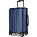 [VARNIC] スーツケース キャリーバッグ キャリーケース 機内持込 超軽量 大型 静音 ダブルキャスター 耐衝撃 360度回転 TSAローク搭載 ファスナー式 旅行 ビジネス 出張 (L サイズ(98L), ブルー)