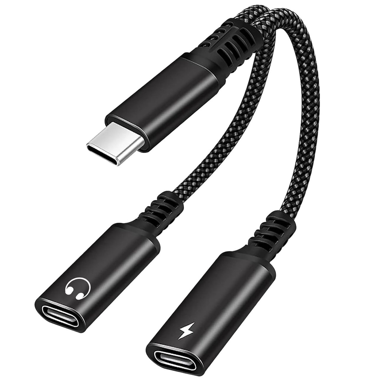 2in1 タイプC イヤホン 変換アダプタ Topamz USB Type-C イヤホン変換 ケーブ 【音楽聞きながら充電でき】 DAC搭載 Hi-Fi音質 PD60W急速充電 通話/音量調節/音楽対応 iPad/iPad Pro/Android/Type Cなど機器に適用