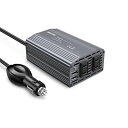 BESTEK インバーター シガーソケット コンセント 300W DC12VをAC100Vに変換 USB2ポート搭載 12V車専用 カーインバーター 車載用インバーター グレー MRI3010BU-GY