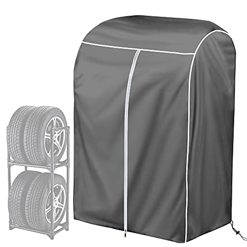 WES タイヤラックカバー,普通車/RV/小型車に適しています専用カバー,耐久性、耐熱性、防水性タイヤカバー(幅61x奥行き72x高さ145cm)