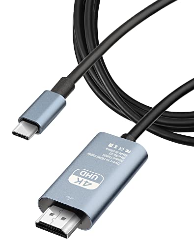 USB Type-C to HDMI 変換ケーブル【4K 60HZ USB Type C to HDMI 映像出力】2M スマホとパソコン/テレビ/モニター 接続ケーブル USB Type Cから HDMI変換アダプター 設定不要 繋ぐケーブルThunderbolt3 MacBook Air 2020/2019/2018、MacBook Pro、iPad Pro 2020/2018、iM