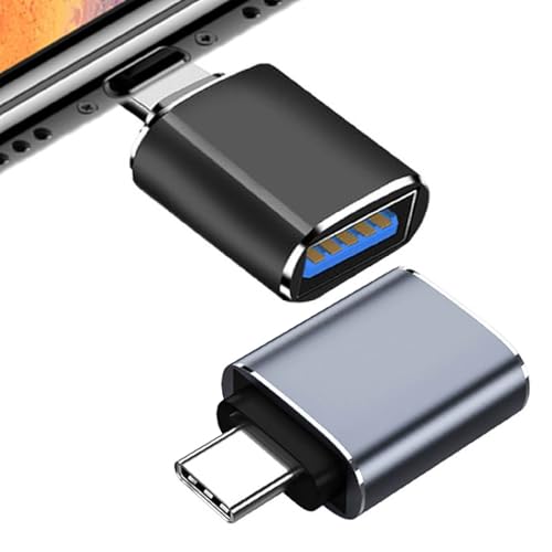 USB Type C to USB 変換アダプタ 【2023新登場 2個セット】 タイプc usb 変換 USB-C to USB A アダプタ OTG対応 USB C to USB 3.0 5Gbps超高速データ転送 充電対応 MacBook Pro、MacBook Air、iPad Pro、Surface、Pixel、Xperia、iPhone15 USB-C 端末用 ブラックとグレー