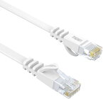 LANケーブル 8M CAT6 カテゴリー6 RJ45 イーサネットケーブル ネットワーク フラットケーブル やわらか 爪折れ防止 モデム ルーター PS3 PS4 Xbox等に対応 ホワイト