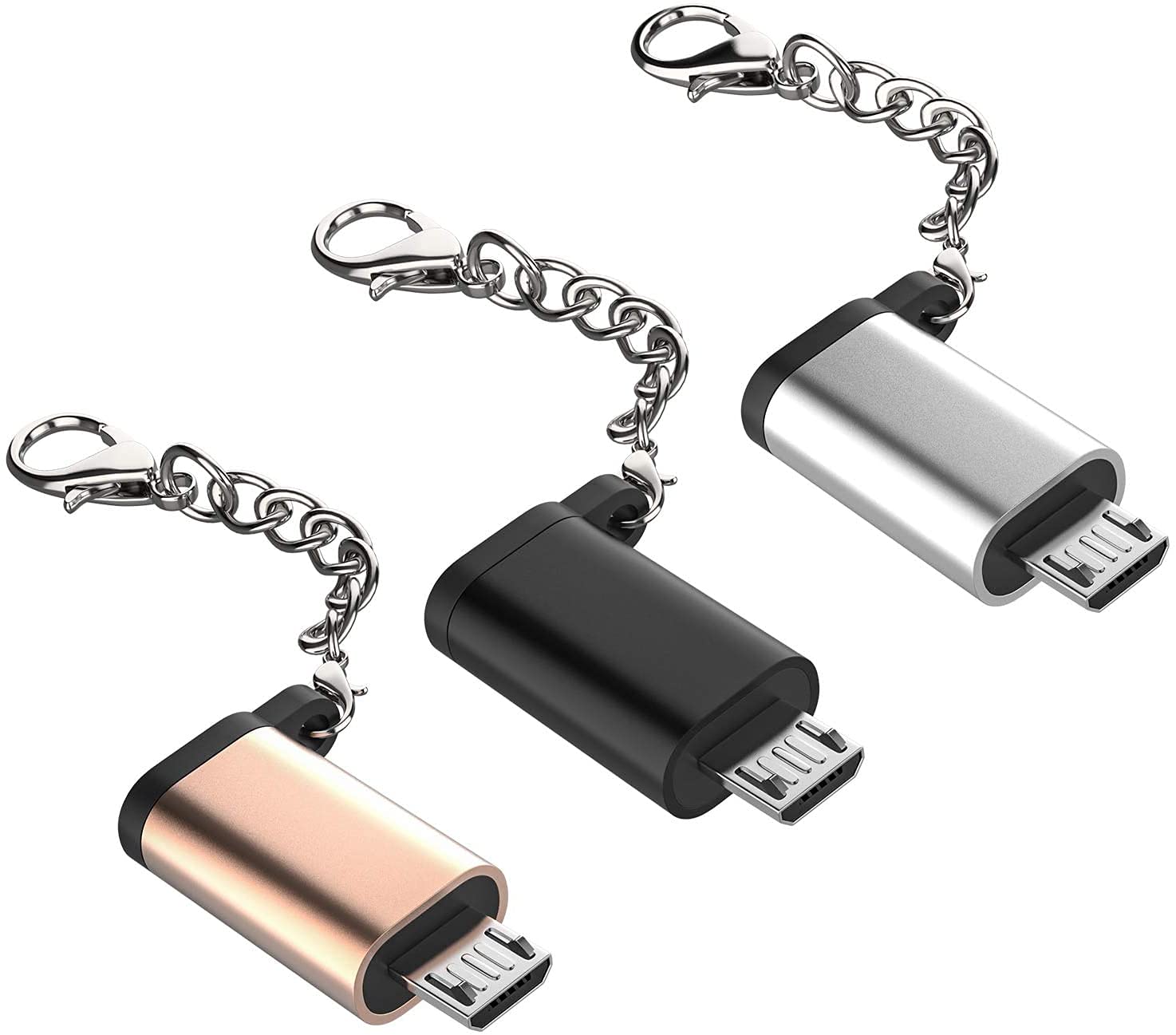 GAMRY USB Type C to Micro USB 変換アダプター… (金+銀+黒)