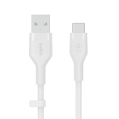 Belkin USB to USB-C シリコンケーブル iPhone 15/iPad mini/iPad Pro/iPad Air/Galaxy/Androidスマートフォン対応 高耐久 USB-IF認定 1メートル ホワイト BOOST CHARGE↑Flex CAB008bt1MWH