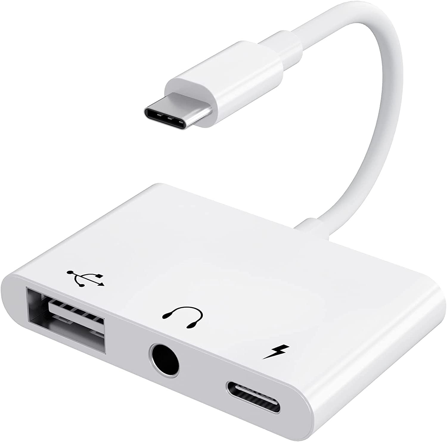 USB C 変換アダプタ 3in1 USB+3.5mm イヤホンジャック 変換ケーブル USB Type C USBカメラアダプタ タイプC OTGケーブルUSB-C 充電 イヤホン 同時 iPhone 15/MacBook Pro/MacBook Air/iPad Pro/Xperia XZ/Galaxy S10などに適用 USB変換アダプタ