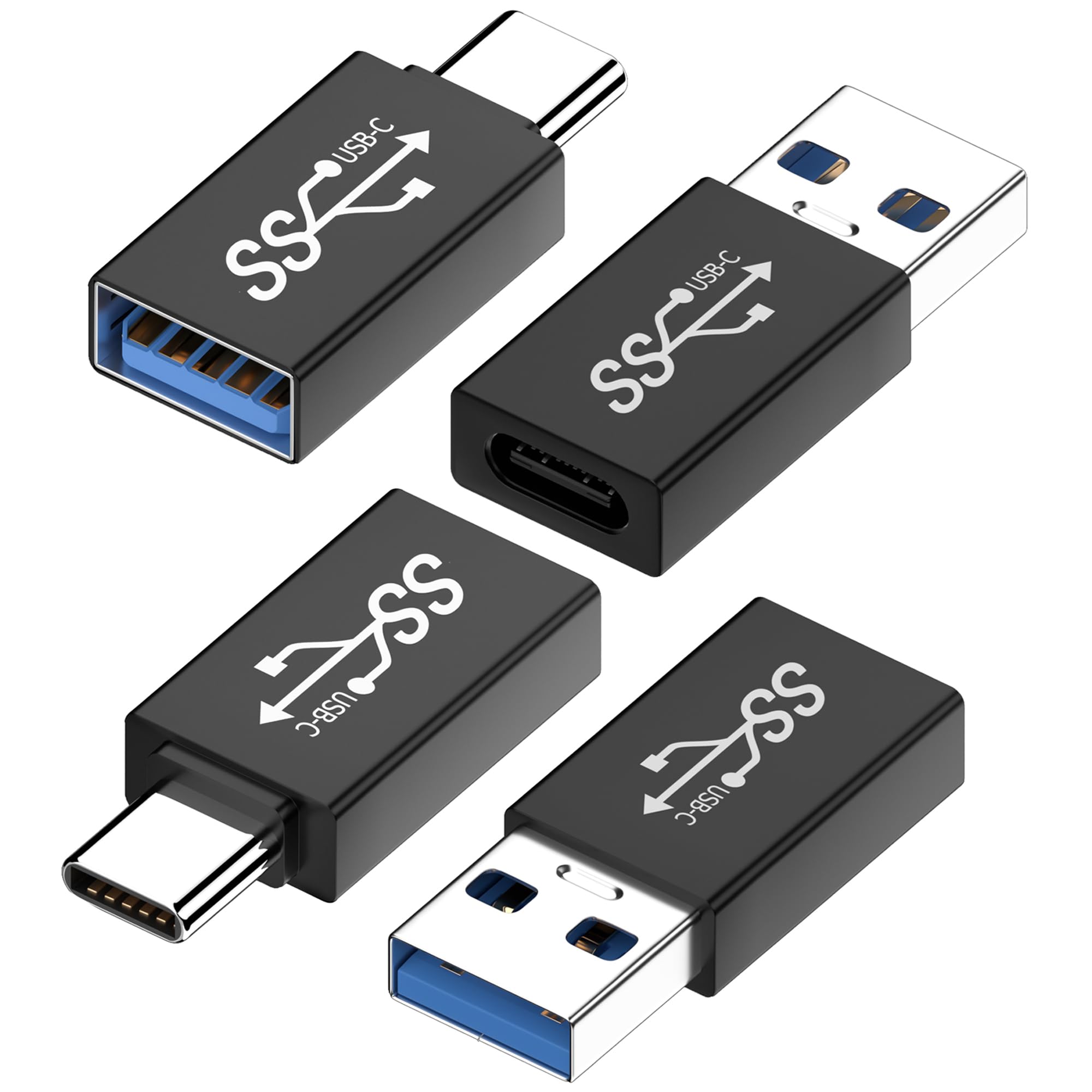 KHkuahai USB 3.2 Type-C 変換アダプタ(2個セット)-USB C USB 3.2 変換アダプタ(2個セット) 最大10Gbpsの高速データ転送, 3A充電, Type C USB-A MacBook Pro/MacBook Air/iPad Pro その他 USB-C 端末用