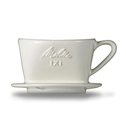 メリタ Melitta コーヒー ドリッパー 陶器製 日本製 計量スプーン付き 1~2杯用 ホワイト 陶器フィルターシリーズ SF-T1×1
