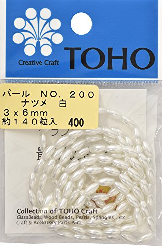 TOHO ナツメパール 約3×6mm 白 約140ヶ入り No.200