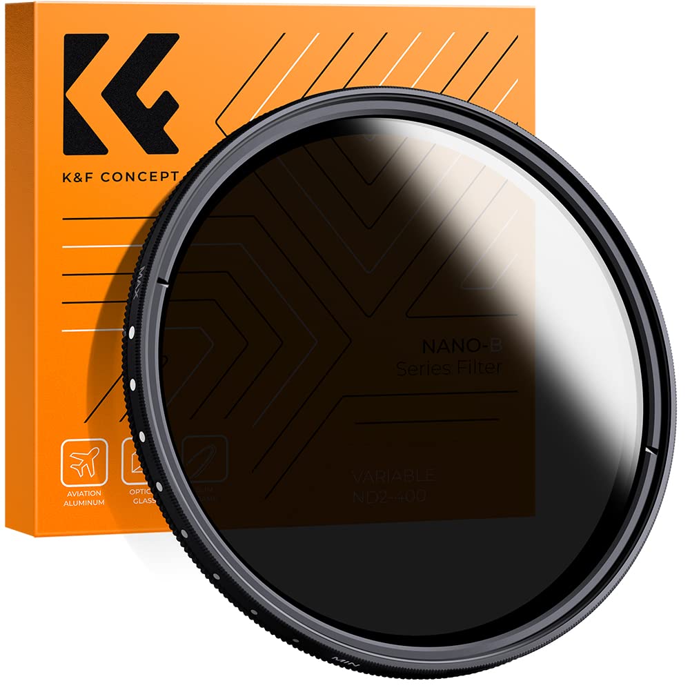 K&F Concept 49mm 可変NDフィルター ND2-ND400レンズフィルター 減光フィルター 超薄型 カメラ用フィルター+超極細繊維布（49mm ND Filter）