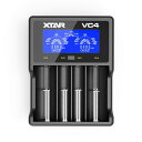 18650リチウム充電器 XTAR VC4 電池充電器 3.6V/3.7Vリチウムイオン電池 10400～32650 1.2V ニッケル水素電池/ニカド電池対応 AAAA/AAA/AA/A/SC/C バッテリー活性化機能