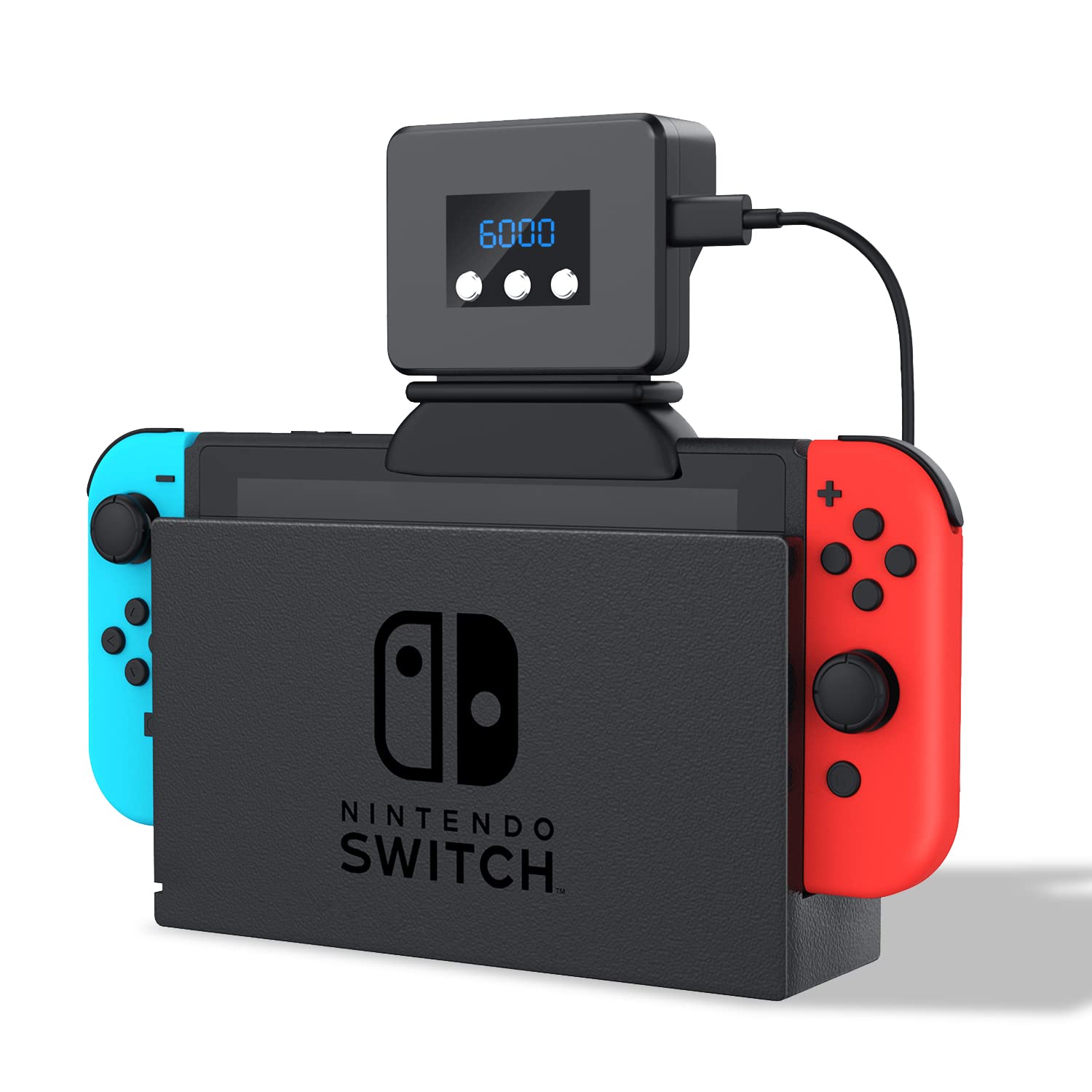 VOVAQI 【2023 アップグレード版】Switch対応 冷却ファン ハイパワー 冷却 クーラー Nintendo Switch 用 冷感 扇風機 夏用 排熱 温度表示 風量変更 スイッチドック 静音