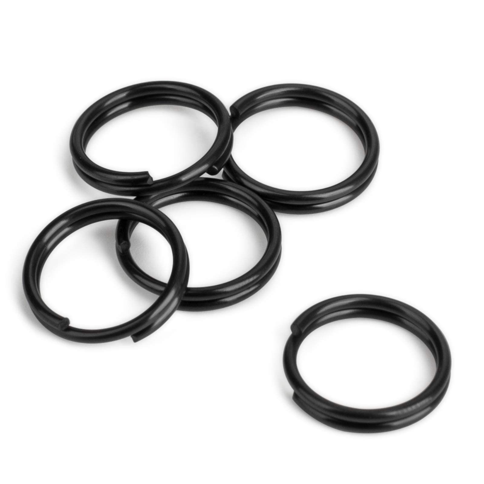 TI-MULTI (Ti)チタン ブラック キー ホルダー リング 黒 軽量 外徑10/12/14mm/20mm/25mm (12mm/5個入り)