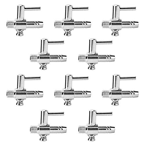 YFFSFDC エアーチューブ用 一方コック 10個セット エアレーション エアー量調節 エアコントロール 分岐コック レバーバルブ アクアリウム 水槽 アクセサリー 内径4mmチュープに