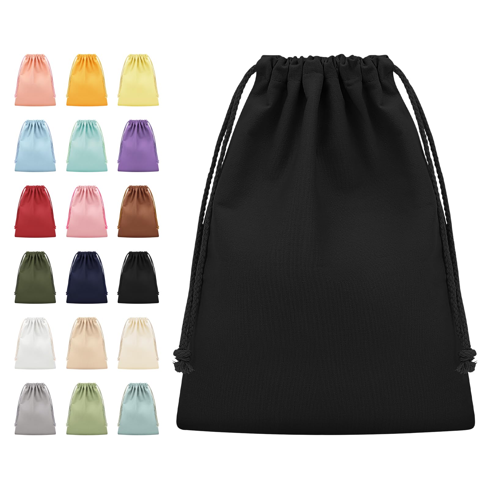 [Etercycle] 巾着袋 2枚セット 無地 帆布 2サイズ18色 キャンバス製 お洒落 かわいい インナーバッグ 収納 旅行 着替え袋 巾着 収納ポーチ アクセサリーポーチ 小物入れ