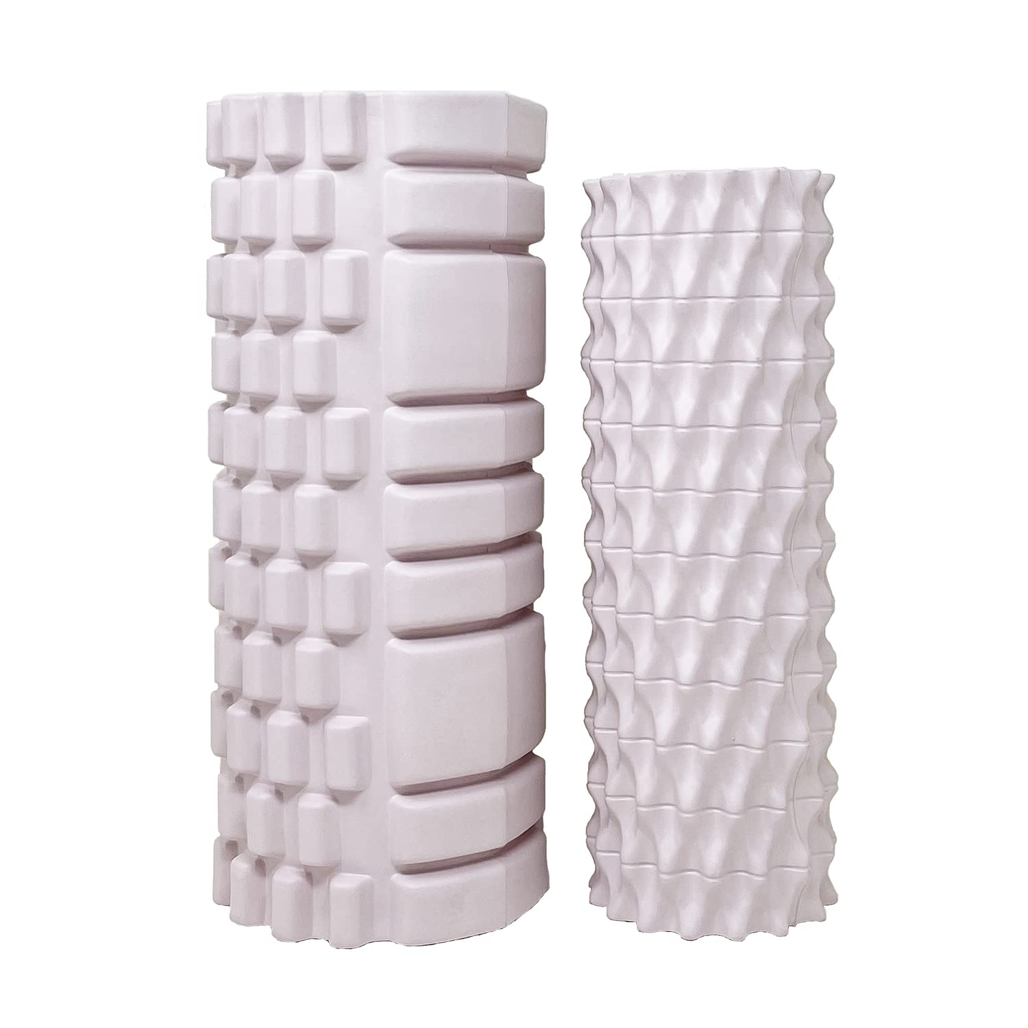 【大・小2個セット】 GetFit 筋膜ローラー フォームローラー きんまくローラー マッサージローラー 筋膜リリース ローラー トレーニング きんまくリリース ローラー ストレッチ用ローラー ヨガポール (パウダーピンク)