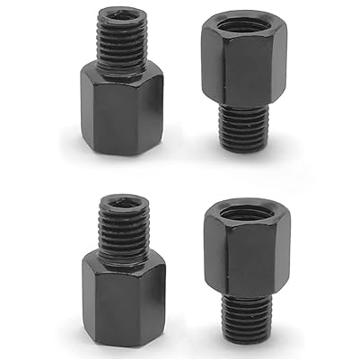 バイクミラー 変換アダプター 4個入り バイクミラー用 正逆ネジ変換 高さ調整スペーサー 設置が便利です ブラック (正8mm→正8mm*2 正8mm→逆8mm...